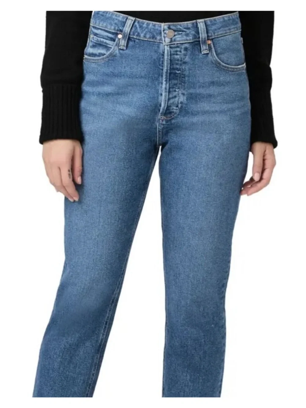 PAIGE Billy High Waist Crop Straight Jeans Moonchild Wash NWT Size 31